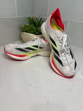 Adidas Adizero Takumi Sen 10 Running Shoes White Black Lucid Red US Women's 7.5